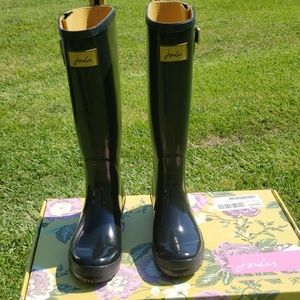 Joules Black Rainboots Size 8